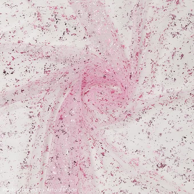 Artoid Mode 3PCS Pink Gold Gauze Table Runner 120 Inch 10FT, Glitter Metallic Foil Sheer Dining Wedding Anniversary Holiday Table Decor for Home Party