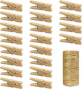 Mini Wooden Clothespins With Jute Twine, 250pcs, 1 Inch Photo Paper Peg Pin Craft Clips With 66ft Natural Twine for Scrapbooking, Arts & Crafts, Hanging Photos (Natural Color)