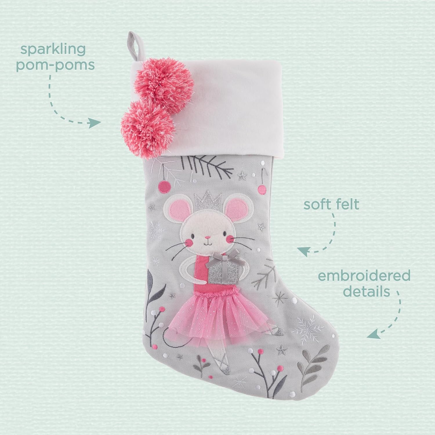 Stephen Joseph Kids Christmas & Holiday Stocking - Mantle Hanging Stocking for Personalization