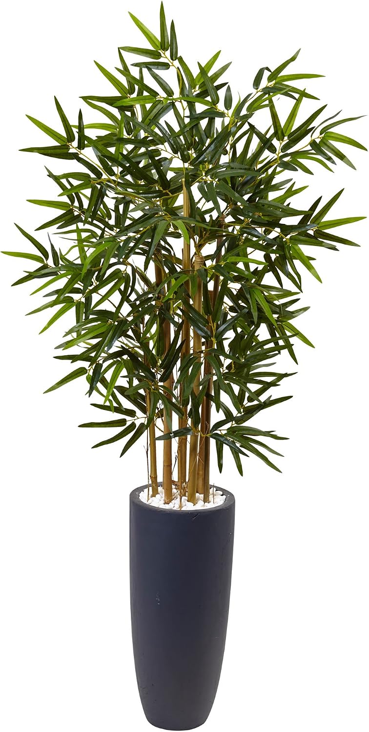 nearly natural 4ft. bamboo artificial tree in gray, main product view