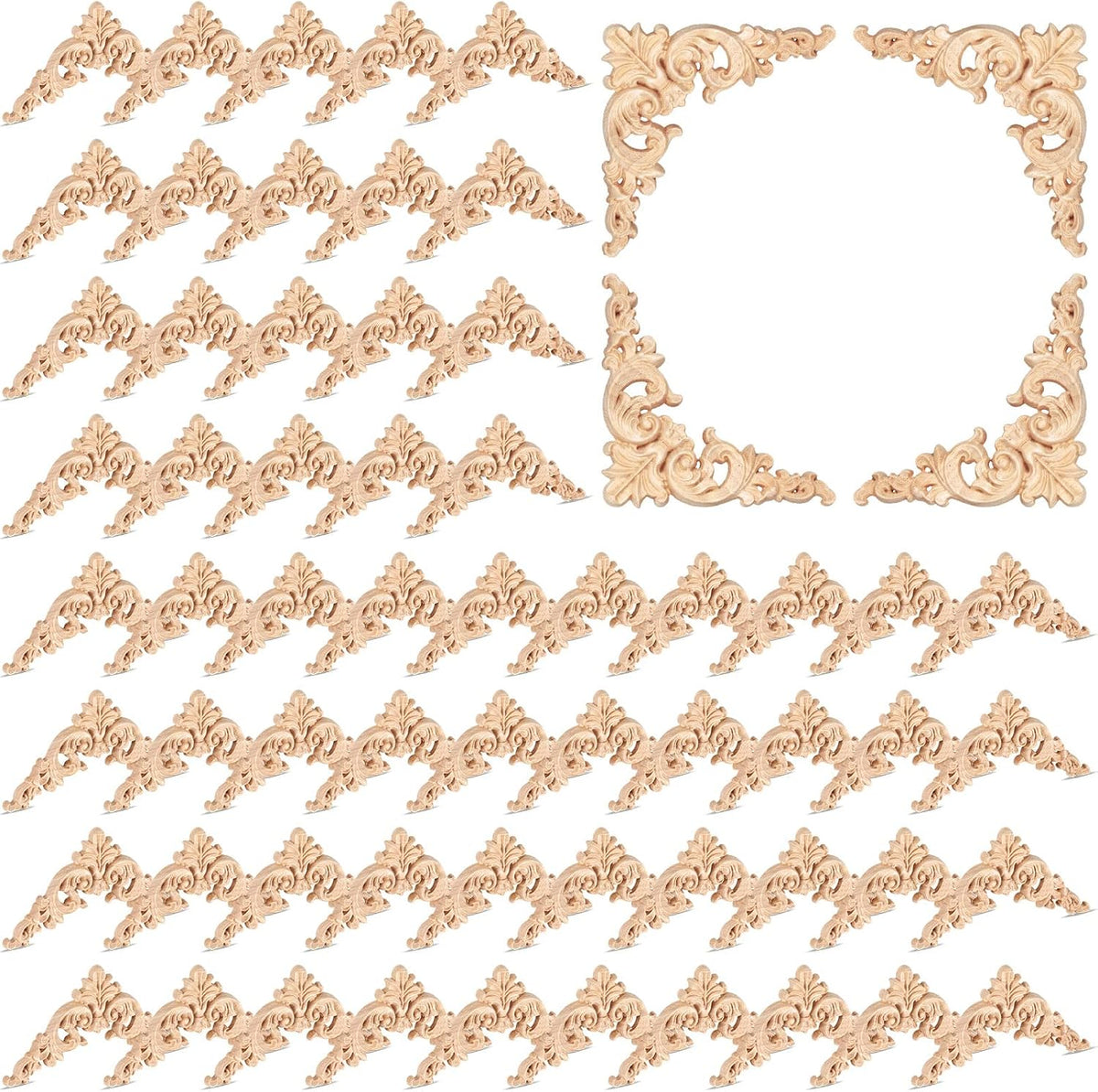 remerry 60 pcs wood applique onlays and wood, main product view