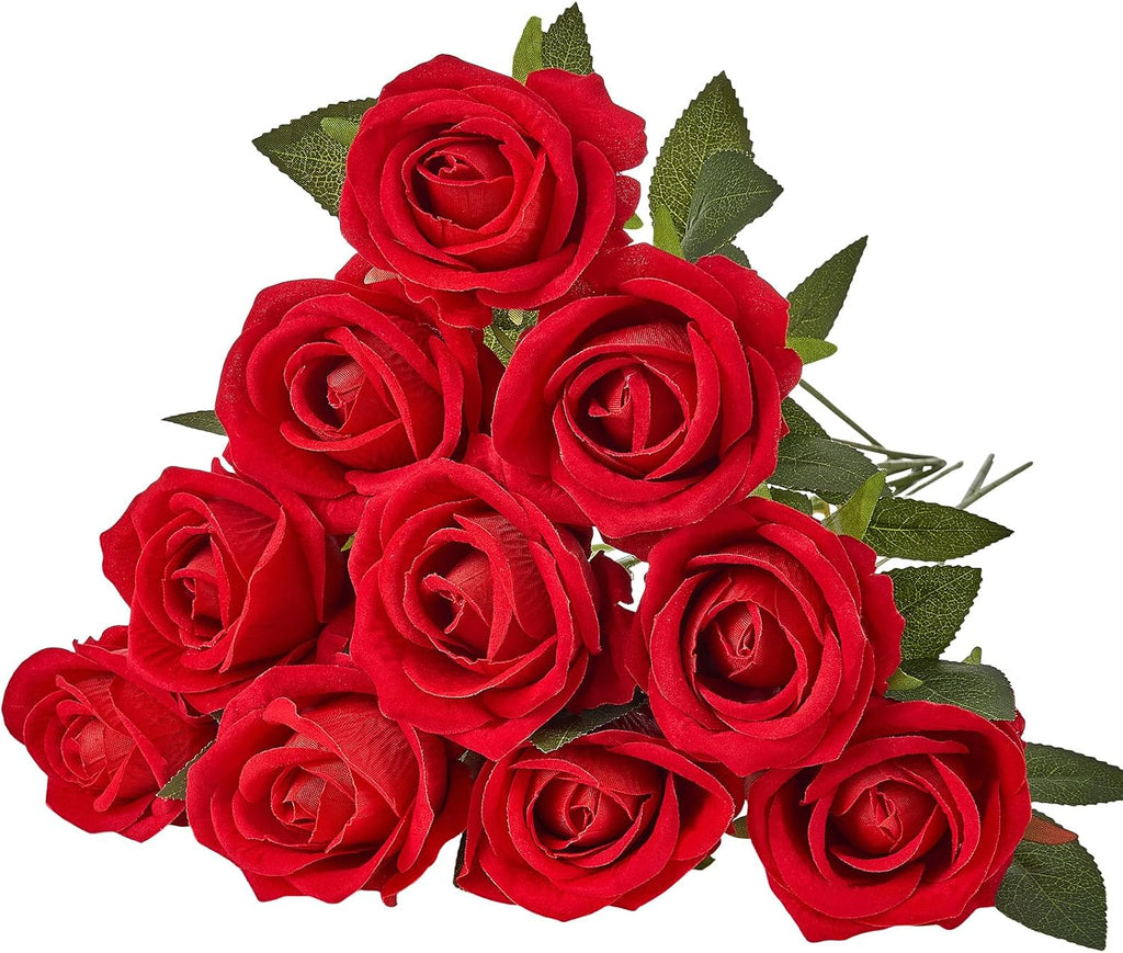 vevor artificial flowers, 500 pcs real looking red, view 11