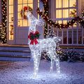 tangkula lighted christmas reindeer, outdoor 3d standing deer, main product view