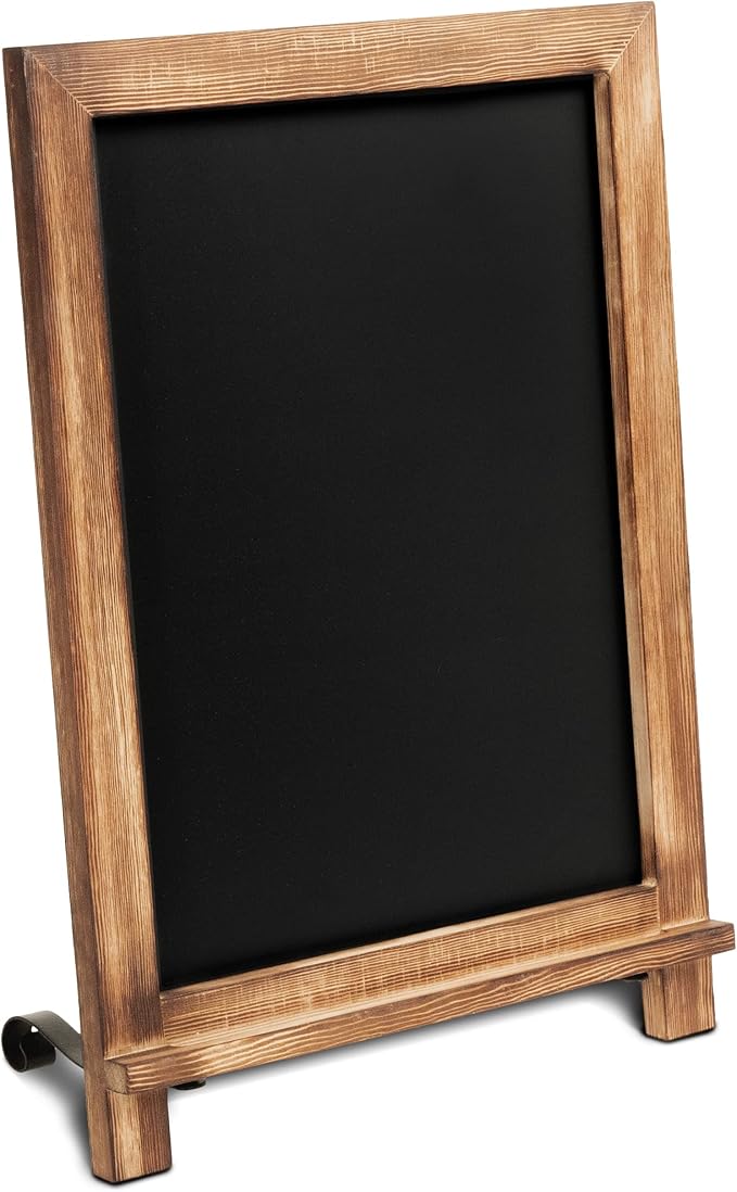 Rustic Torched Tabletop Chalkboard Sign/Hanging Magnetic Wall Chalkboard/Small Countertop Chalkboard Easel/Kitchen Countertop Memo Board / 12" x 17" in. Weddings, Birthdays, Baby Announcements