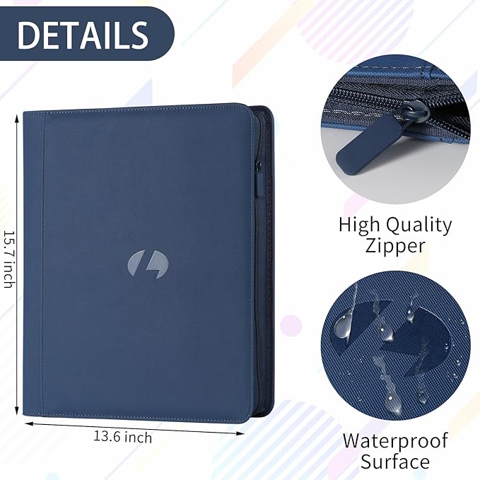 Toploader Binder,Holds 288 Toploaders,9 Pocket Double-Sided Top Loader Binders with Sleeves for 3 x 4'' Toploaders, Card Holder for Trading Cards or Sports Cards (Dark Blue)