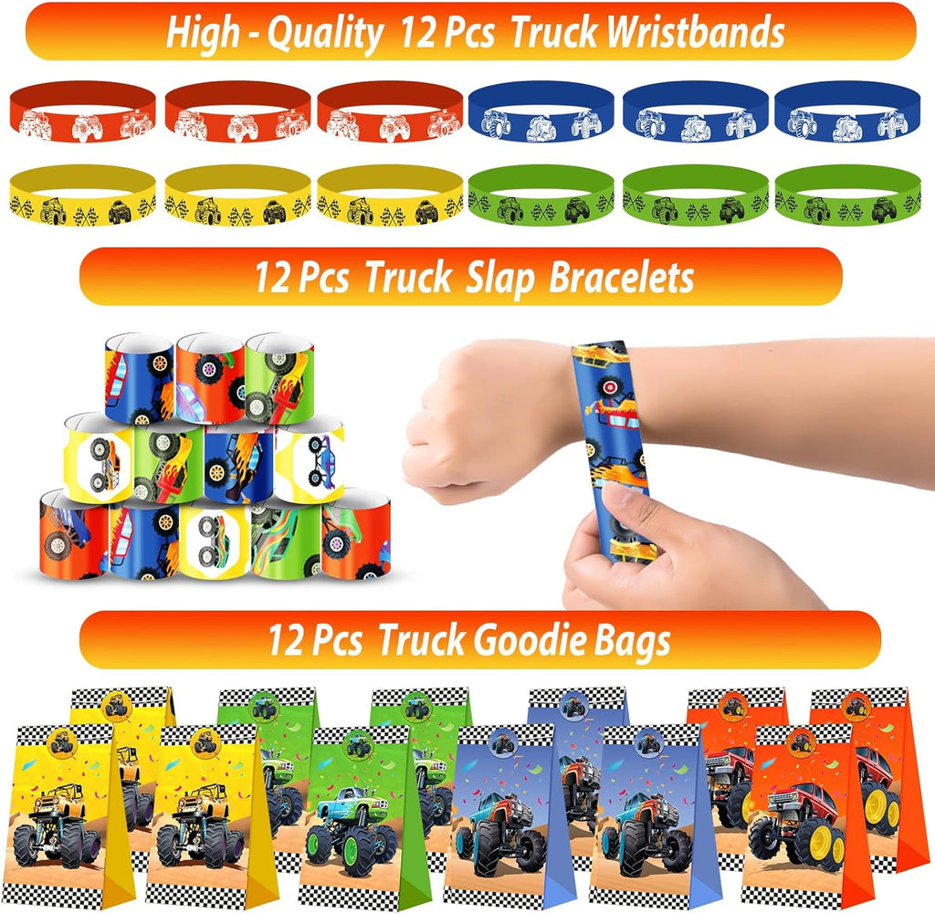 PLOUGVI 232 PCS Party Favors for Truck Birthday Decorations Supplies Truck Party Stuff for Party Goodie Bag Stuffer Pinata Filler Gifts