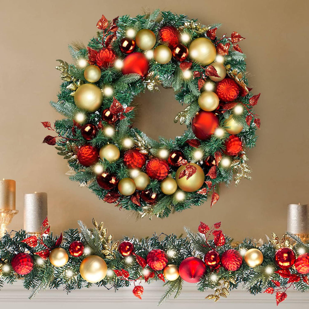 wanna-cul pre-lit 9ft christmas garland with lights 50 showing dimensions