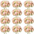 Tigeen Artificial Flowers Artificial Peonies Silk Flowers Faux Peony Fake Peony Silk Hydrangea Bouquet for Wedding Table Centerpiece Floral Vase Decor(Light Pink,12 Bundles)