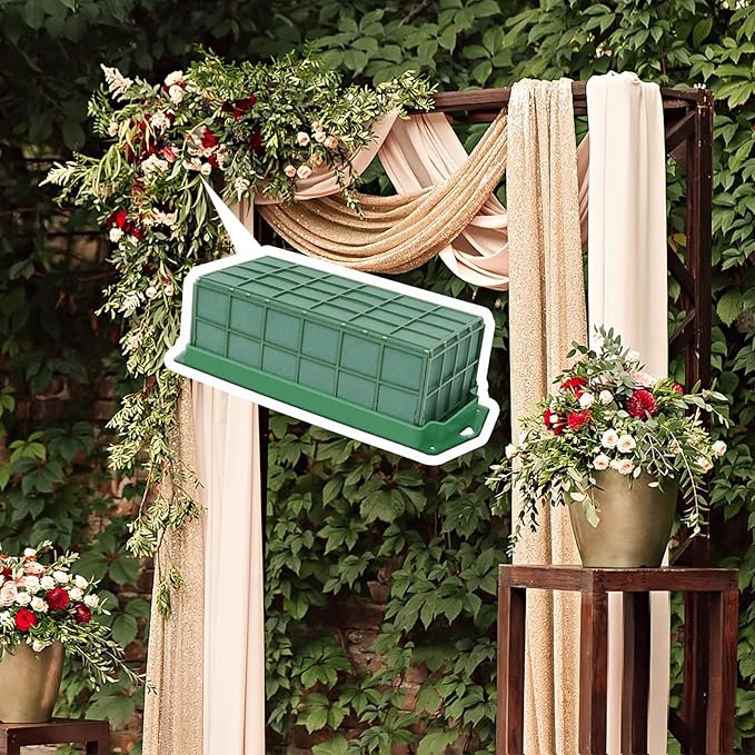 6 Packs Floral Foam Cage Flower Holder with Floral Foam Blocks for Fresh Flower, Artificial Flowers,Wedding, Florist Flower Foam, Flower Arrangement Supplies
