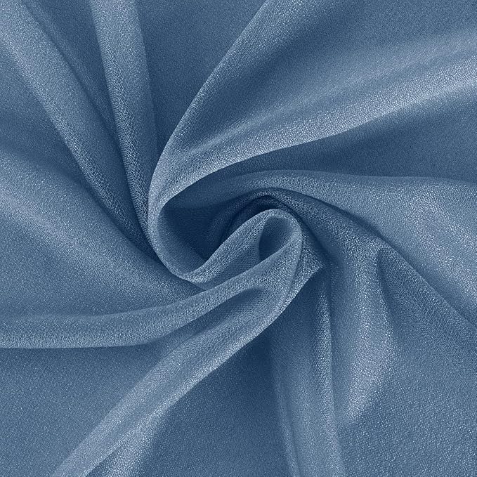 Dusty Blue Fall Elegant Arch Draping Fabric 2 Panels Outdoor 29" × 20Ft Sheer Chiffon Curtain Drapes for Wedding Ceremony Birthday Party Garden Brunch