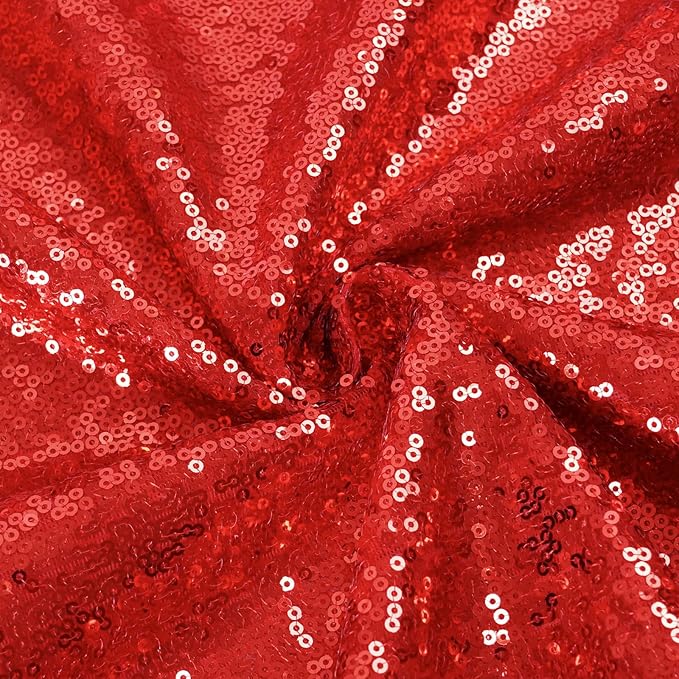 Eternal Beauty Sequin Backdrop Curtains, 2x8 Ft-2 Panels Red Back Drop for Shimmer Photography Party Wedding Birthday Decor
