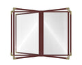Goodsmart Restaurant Menu Covers – 25 Pack Burgundy 10-View 8.5" x 11" Cafe Menu Holders, Side-Loading Vinyl Covers with Clear Sleeves, Plastic & Leather-Style Menu Covers with Gold Corners