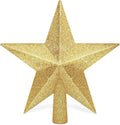 Christmas Tree Star Topper, 8" Gold Xmas Star Tree Decorations, 3D Shatterproof Bethlehem Star Tree Topper Decorations, Waterproof Christmas Tree Topper Decor for Holiday Home Outdoor Ornament