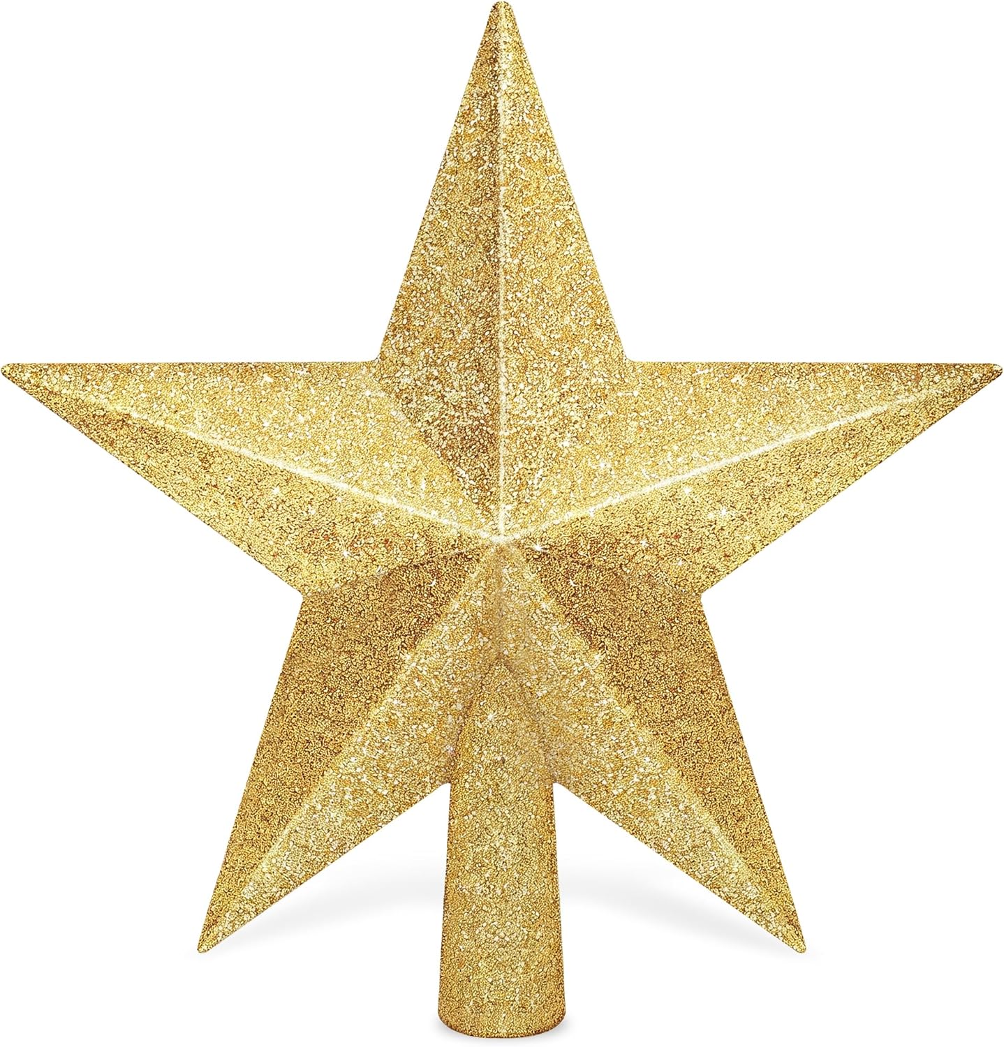 Christmas Tree Star Topper, 8" Gold Xmas Star Tree Decorations, 3D Shatterproof Bethlehem Star Tree Topper Decorations, Waterproof Christmas Tree Topper Decor for Holiday Home Outdoor Ornament