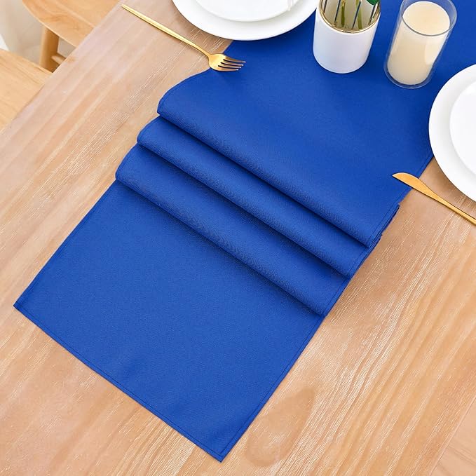 2 Pack Blue Table Runner 12 x 72 Inch Solid Color Farmhouse Runners Coffee Table Dresser for Daily Party Home Decoration