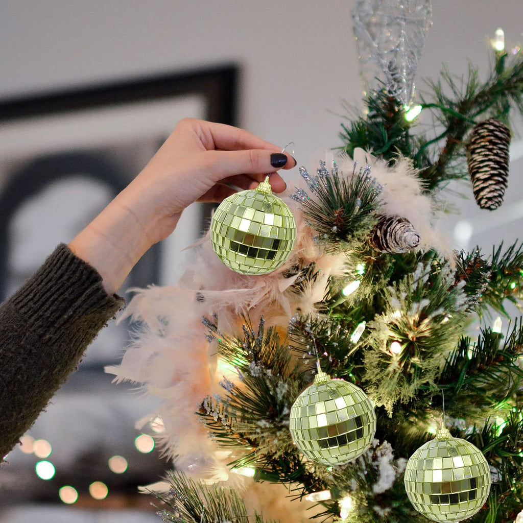 30Pcs Small Mirror Disco Ball 3cm 1.18in Diameter, Christmas Ball Ornaments, Cake Party Stage Decoration Ball, Disco Mirror Reflective Ball (Silver)