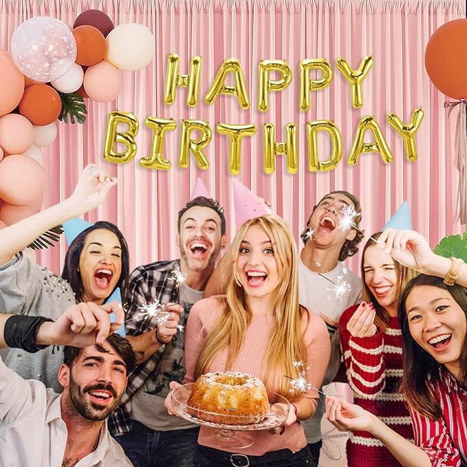 10 x 7 Feet Light Pink Backdrop Curtain for Partie, Background Curtains for Photoshoot, Birthday, Wedding, Halloween, Thanksgiving, Christmas, New Year Party Decorations 5Ft x 7Ft, 2 Panels