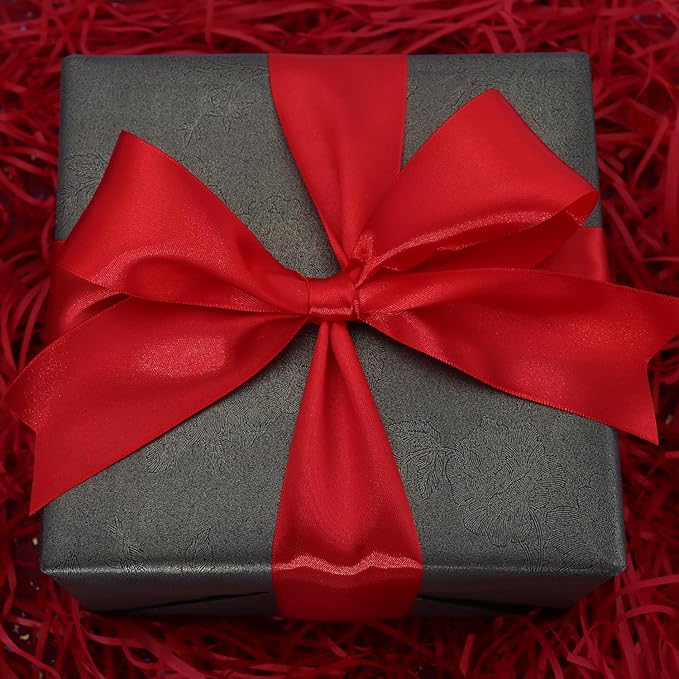Red Solid Satin Ribbon 2 Inch 25 Yards Solid Polyester Fabric Ribbon for Gift Wrapping Wedding Christmas Baby Shower Birthday Party Decoration Handmade Immortal Flower Craft