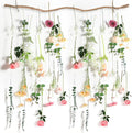 Hoteam 51 Pcs DIY Flower Garland Artificial Hanging Wildflower Backdrop Set Fake Rose Eucalyptus Daisy Poppy Wild Flower Decor for Wedding Party Birthday Home Garden (White,Champagne,Pink)