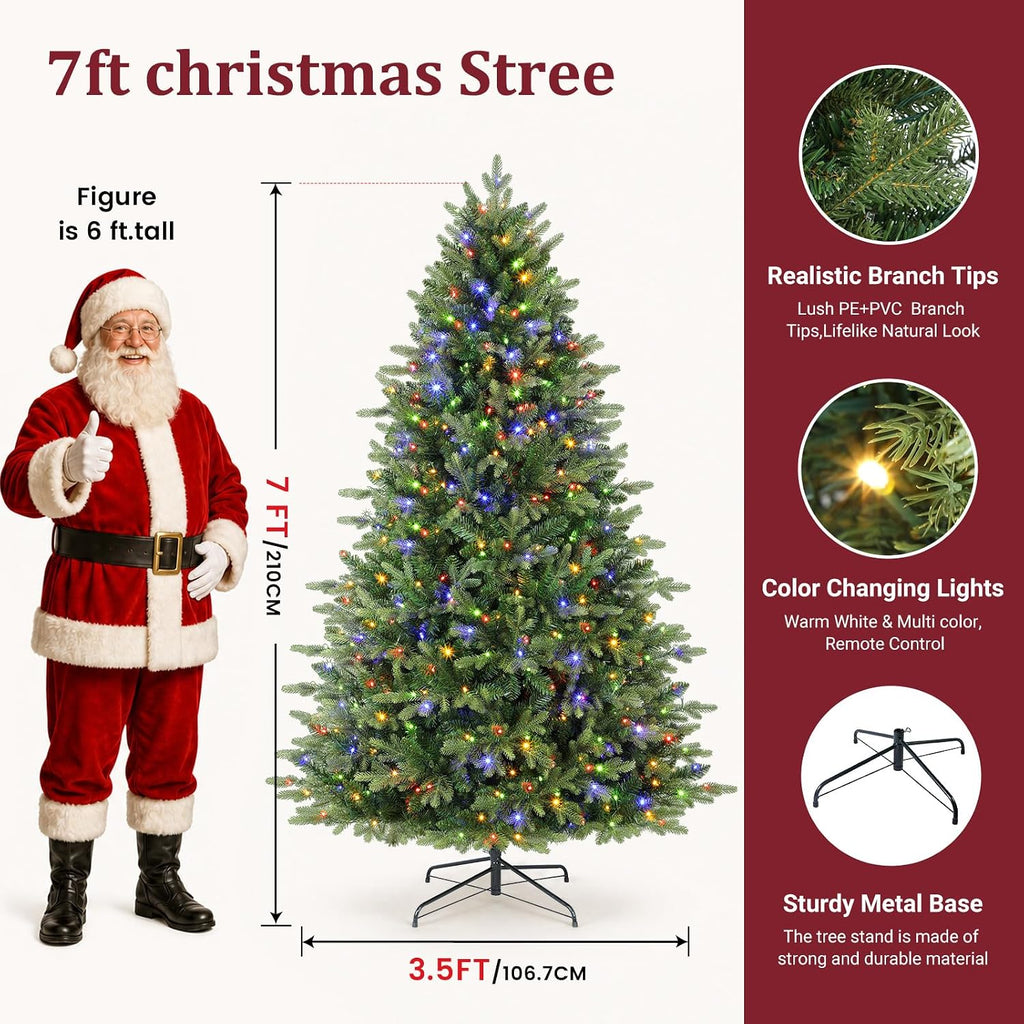 alupssuc 7ft prelit artificial full hinged christmas tree shown in use