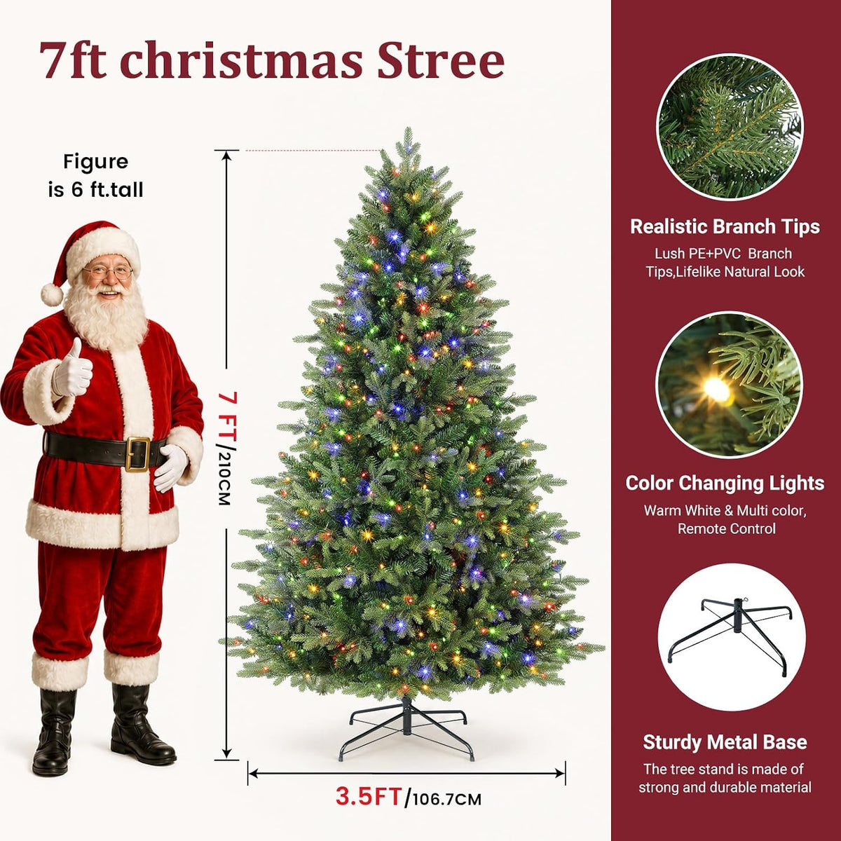 alupssuc 7ft prelit artificial full hinged christmas tree shown in use