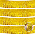 Gold Birthday Decorations Tinsel Garland Parade Float Decorations for Trailer 4Pack 12FT Christmas Party Decor Ceiling Fringe Banner Backdrop for Streamers Party Decorations