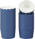 Panificio 10 Ounce Cupcake Wrappers, 200 Scalloped Baking Cups - Oven-Ready, Greaseproof, Midnight Blue Paper Cupcake Liners, Disposable, For Birthdays, Baby Showers, Or Weddings - Restaurantware