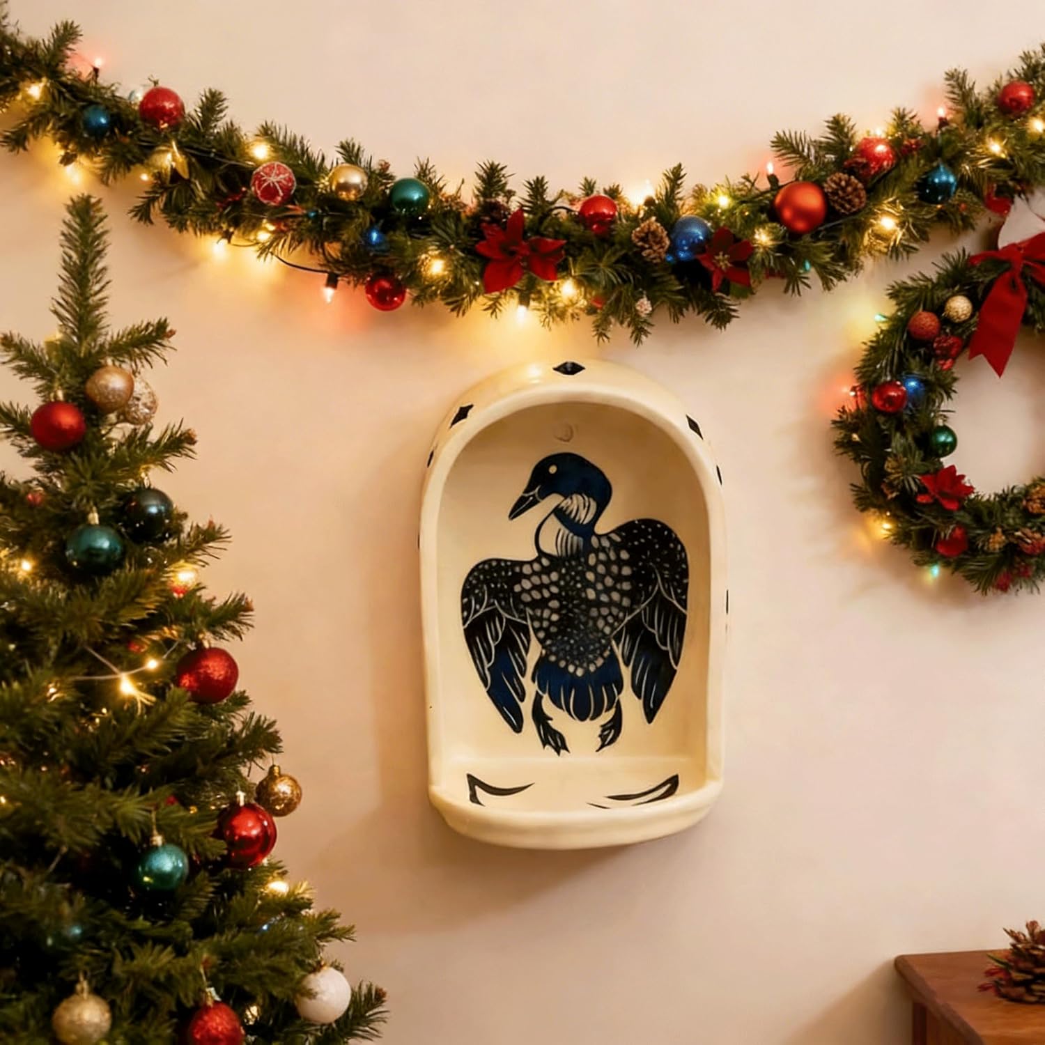 Sacred Wall Niche Collection, Handcrafted Hand-Shaped Ceramic Altar - Niche Decor & Candle Holder, Ideal Christmas/New Year Gift for Family Friends Colleagues (B)