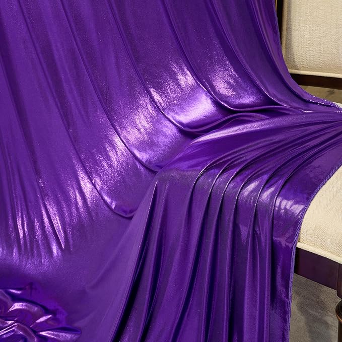 10x10 ft Glitter Purple Backdrop Curtain for Parties, Wrinkle Free Thick Purple Sequin Backdrop, 2 Panels 5×10FT Shimmer Photo Backdrop Drapes for Themed Party Wedding Photographs Background
