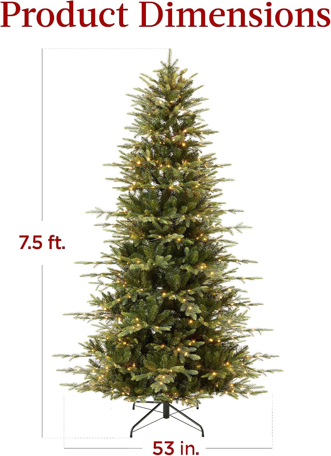 best choice products 7.5ft pre-lit artificial aspen slim shown in use