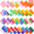 Kids Party Favors Fidget Toys Bulk 30 Pack Mini Pop Fidget Keychain Its Birthday Party Favors for Kids 4-8,8-12 Small Classroom Prizes It Back to School Gifts for Students from Teacher