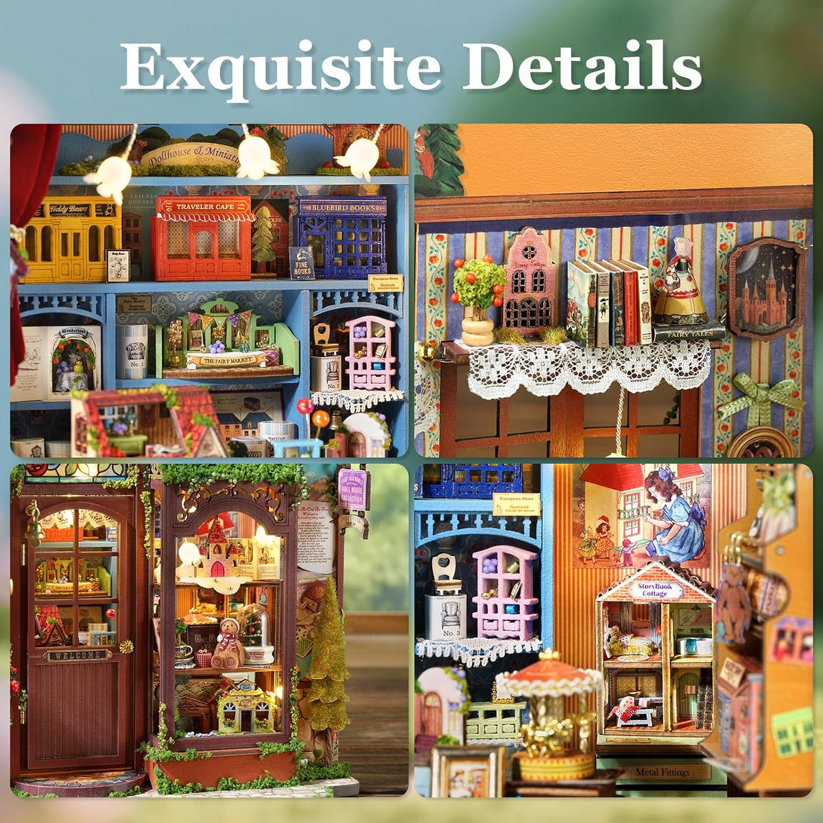 miniature house kit, dollhouse kit, miniature kit, diy, close-up detail