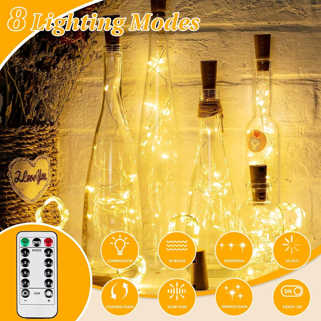 4Pack 80FT 240LED Fairy Lights Battery Operated with Remote & Timer | 8 Modes Twinkle String Lights Battery Powered Indoor Outdoor Waterproof for Bedroom Wedding Classroom Christmas Décor, Warm White