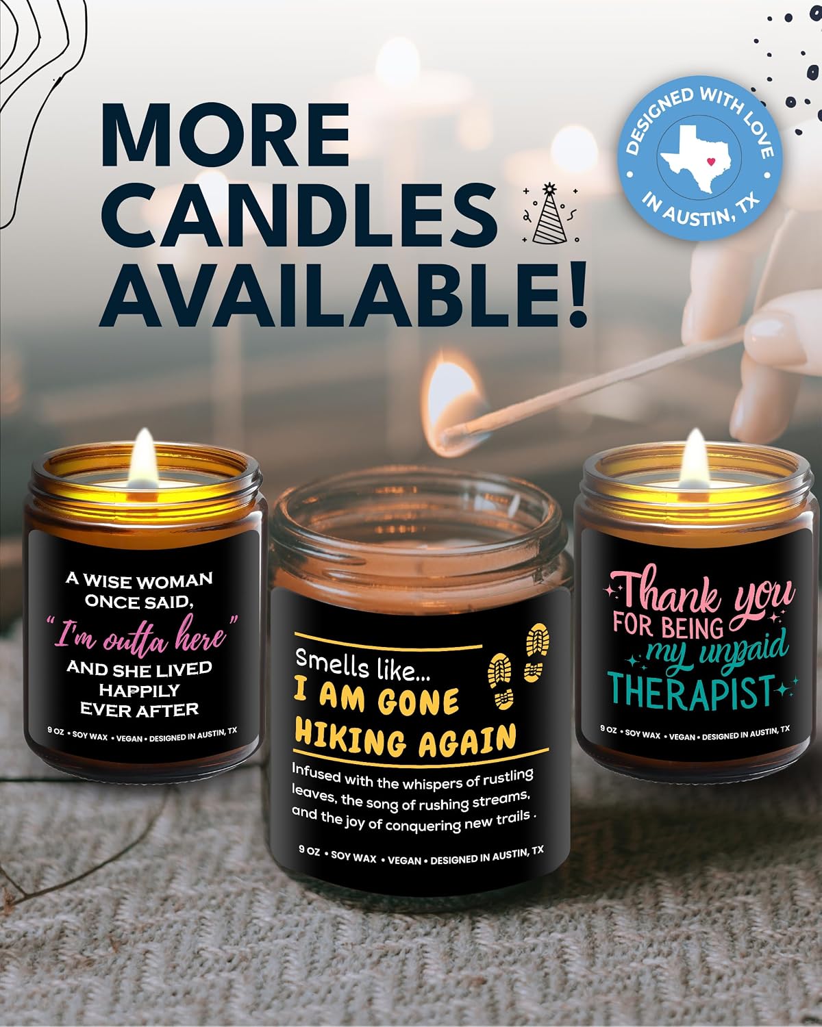 Hiking Candle, Best Hiking Candle for Men & Women, Unique Hiker Gift for Him or Her, Cool Present for Hikers, Nature Lover Presents, Ideal Birthday Present, Christmas, and Gift-Ready