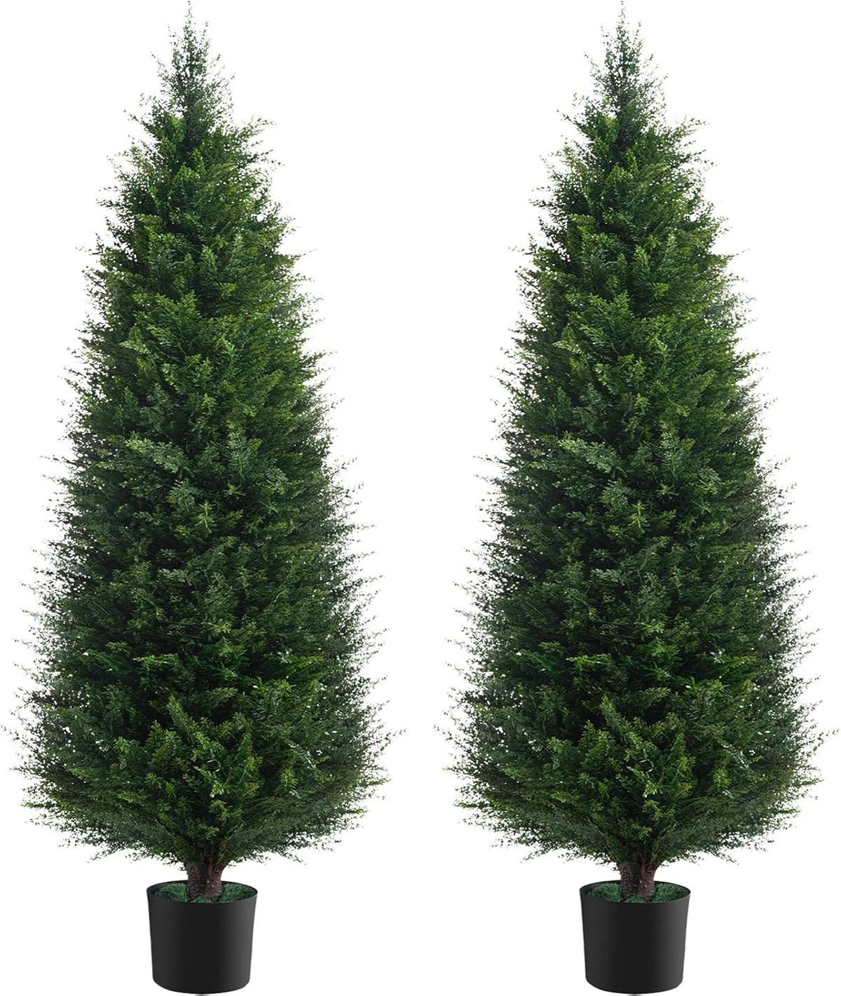 chillchard 2pack 6ft artificial cedar tree, uv resistant, main product view