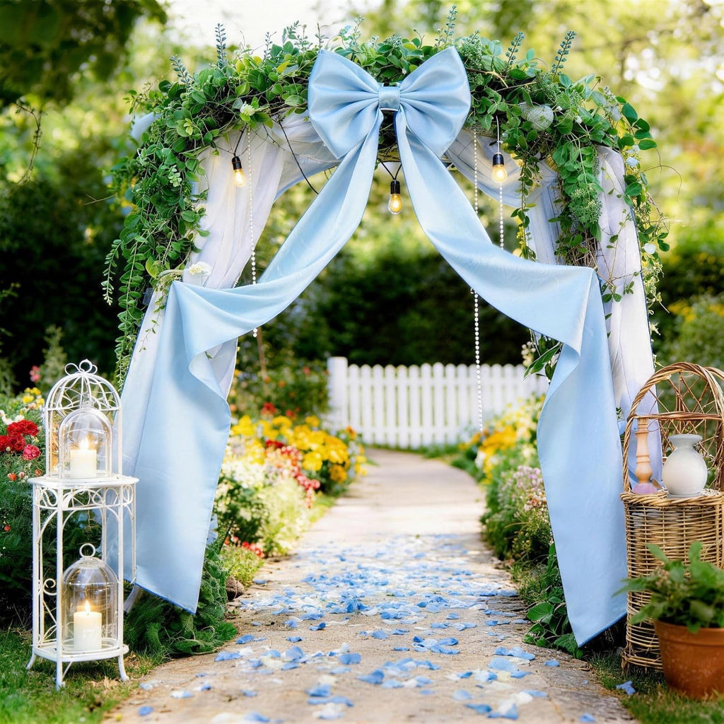 Extra Long Satin Blue Bow for Coquette Room Decor,70x20 Inch Bow Wall Decor for Valentine's Day Bachelorette Bridal Shower Wedding Birthday Decorations