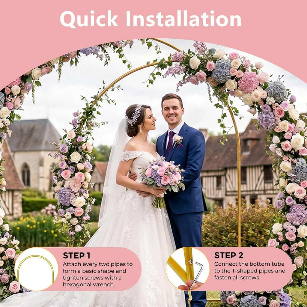 metal arch backdrop stand, 7.2ft+6ft balloon arch stand shown in use