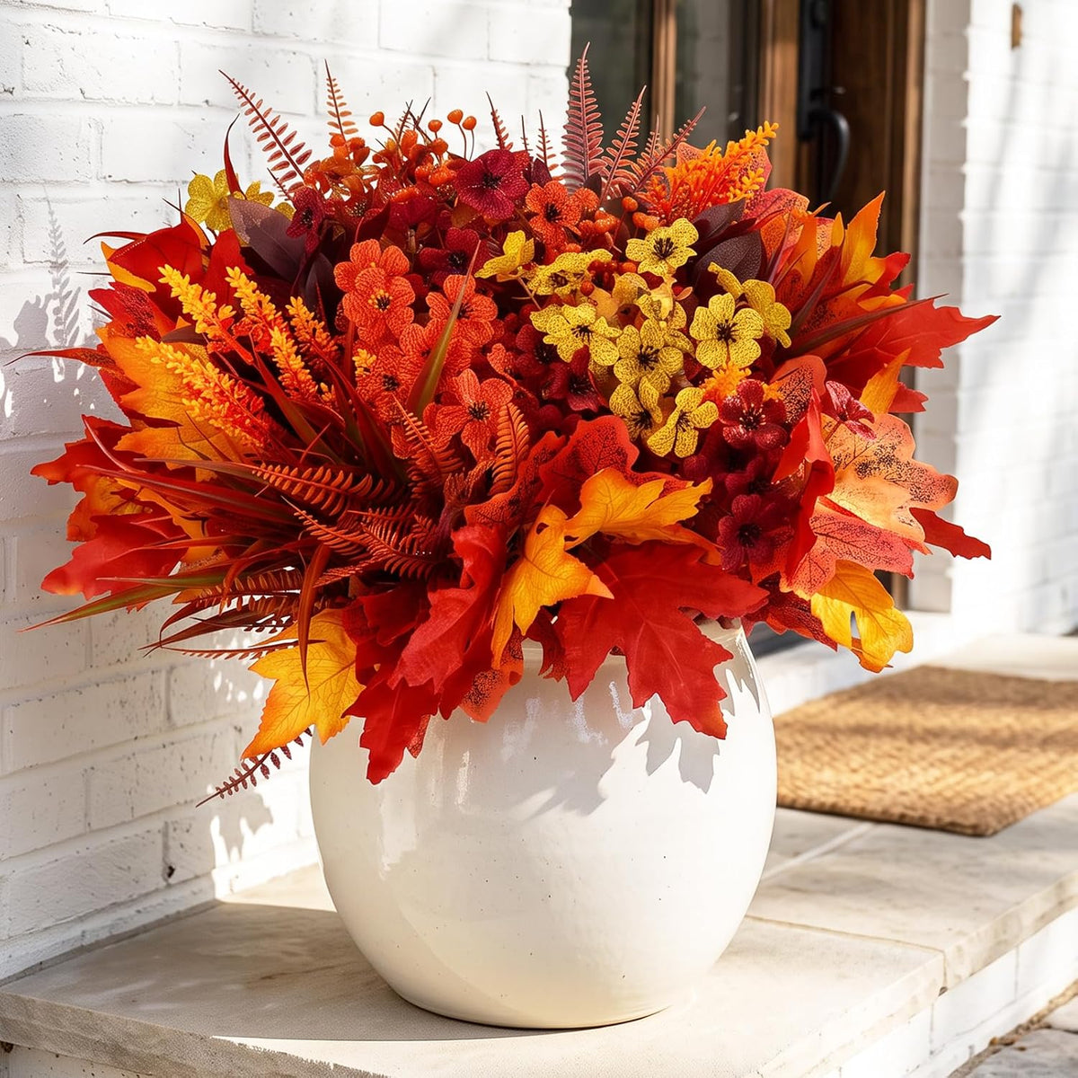 cewor fake fall flowers for outdoor uv resistant, close-up detail