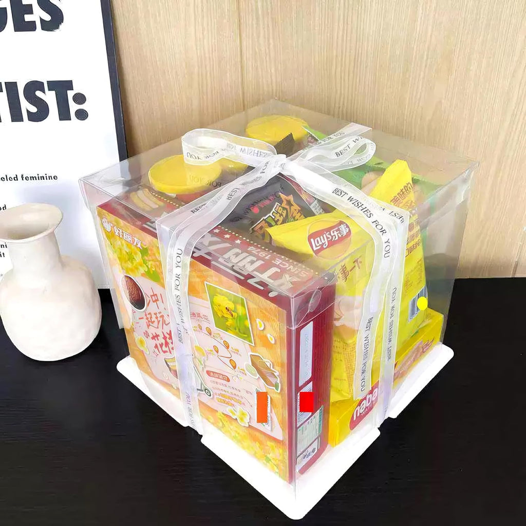 5-Pack 14-Inch Extra Large Square Cake Box (14x14x12 inch) | Statement Gift Box with Ribbon Make a Grand Impression for Weddings, Large Parties, and Corporate Events – Premium Oversized Container