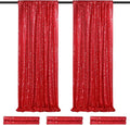 Sparkly Backdrop Curtains 6 Pcs 2ftx8ft Red Curtains Birthday Party Backdrop Sequin Fabric Christmas Decorations
