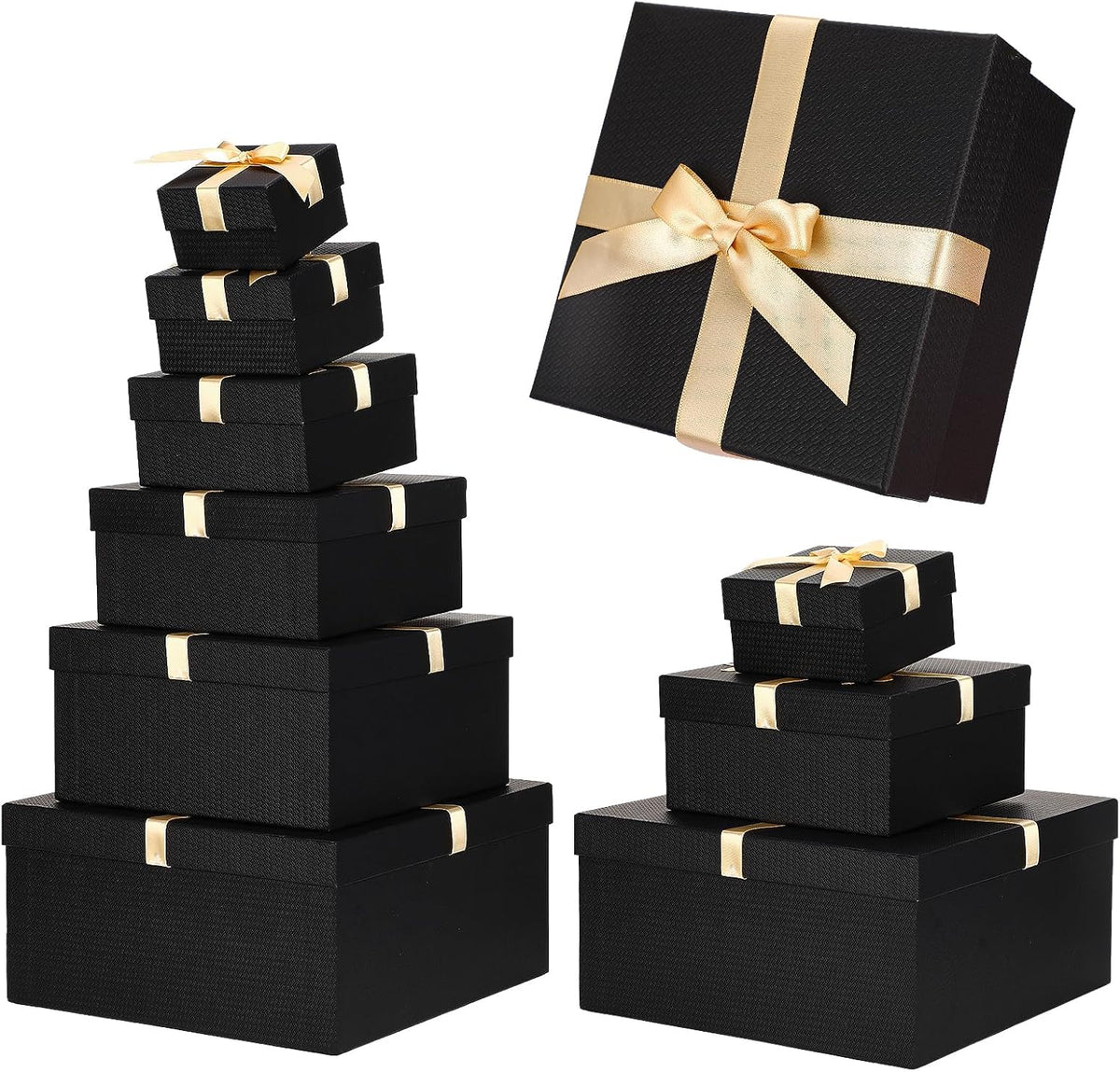 chivertion 6 pack nesting gift boxes with lids, main product view