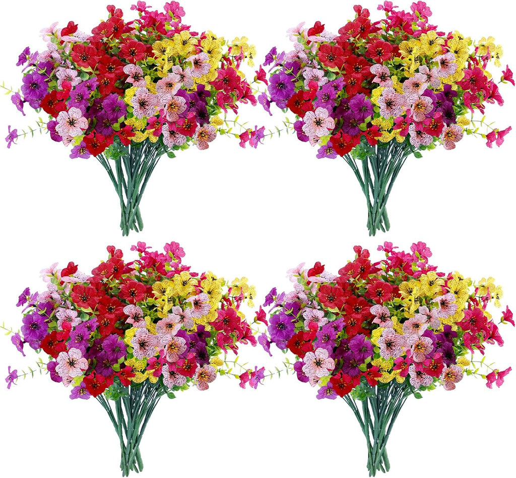 lylyfan 30 bundles 14'' artificial flowers for outdoor, front angle view