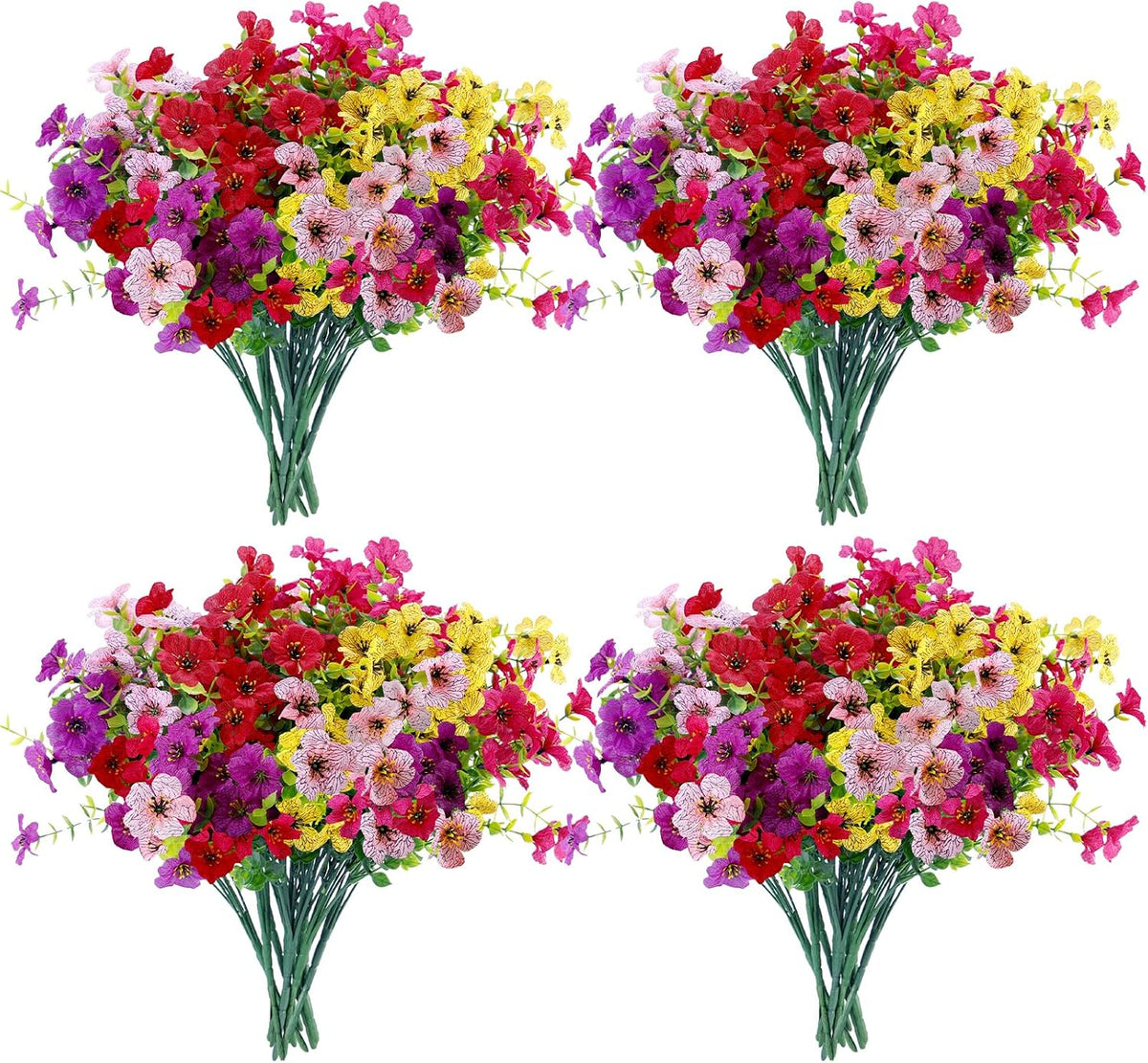lylyfan 30 bundles 14'' artificial flowers for outdoor, front angle view