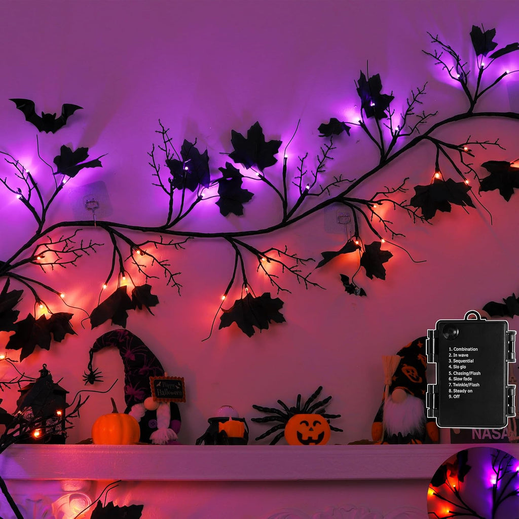 flysnk 9 ft 72 led halloween willow vine, main product view