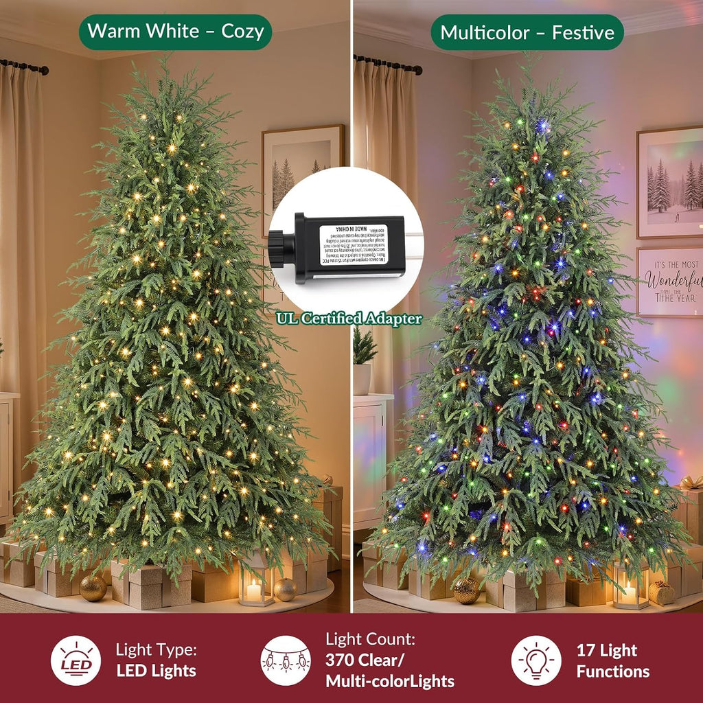 shareconn 7ft prelit artificial norfolk pine christmas tree showing dimensions