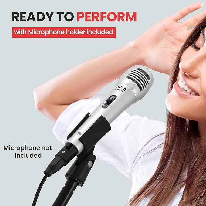 Pyle Universal Tripod Microphone Stand - Knob Boom Extends Up to 31'', Strong and Lightweight Tubing, 3.5'' x 38'' -inches, Lightweight and Collapsible Mic Stand