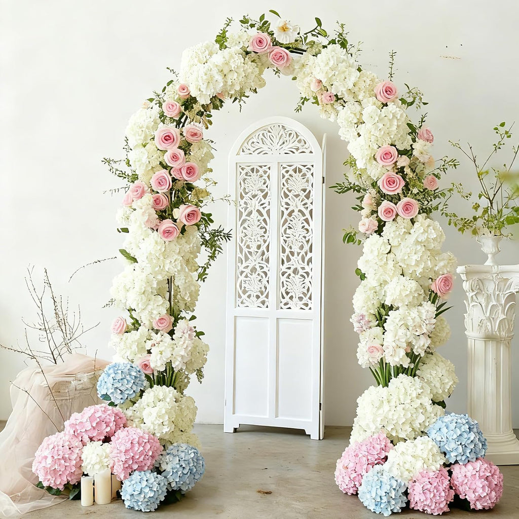 65Pcs White Hydrangea Artificial Flowers Bulk，Realistic Silk Fake Flowers with Stems，Faux Hydrangea Flowers for Wedding Home Decor Centerpieces Living Room Garden Party Baby Shower Decoration