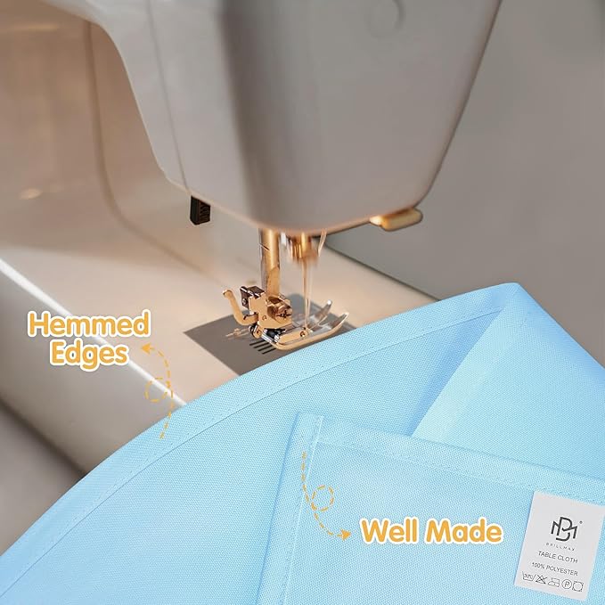 BRILLMAX 8 Pack Light Blue Tablecloths 70 x 120 Inch for 6ft or 8ft Rectangle Tables - Rectangular Bulk Linen Polyester Fabric Washable Cloth Cover for Wedding Reception Banquet Birthday Party