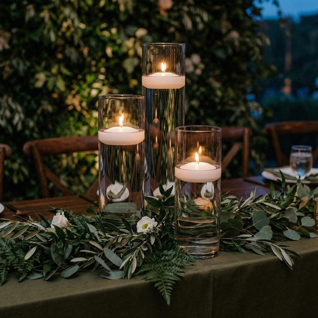 Floating Candles 3 inch White, Unscented Dripless Wax Discs | Made in USA Long Burning Floating Candles for Centerpieces 8-10 Hour Burn Time, Weddings, Parties, Home Décor & Holidays - Royal Imports