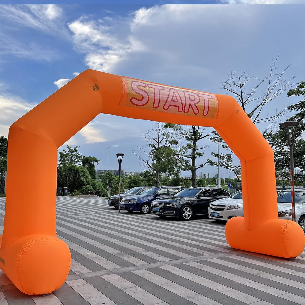 20ft start finish line inflatable arch orange with showing dimensions